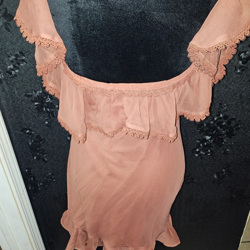 ASOS Ruffled Mini Dress in Terracotta - Picture 4 of 5